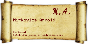 Mirkovics Arnold névjegykártya